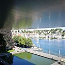 La vue depuis la terrasse du KKL sur la ville de Lucerne.