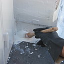 Etape 8 : réalisation des réchampis à la brosse.