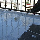 Etape 9 : application de la couche d’époxy souple au rouleau.