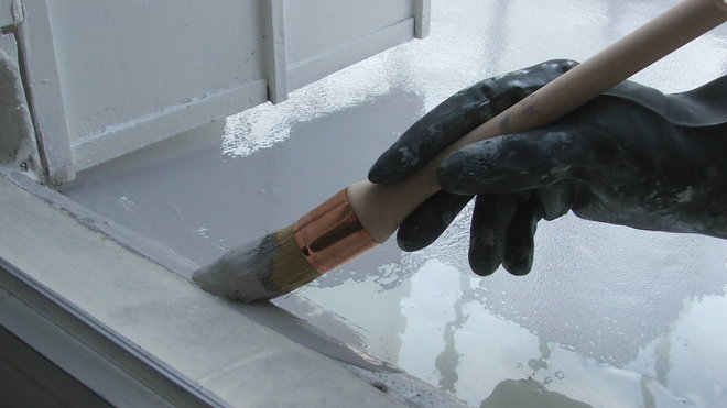 Etape 19 : réalisation des bordures et points singuliers à la brosse.