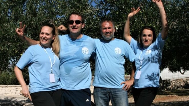 L'équipe du Montenegro, vainqueur 2019, avec 77,6 kilos d'olives récoltées.