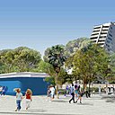 Passage des expositions, un des nouveaux axes de la Grande-Motte.