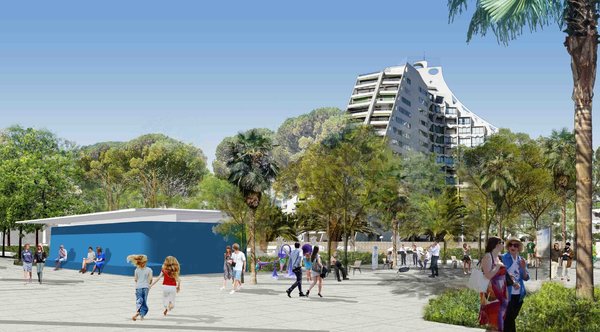 Passage des expositions, un des nouveaux axes de la Grande-Motte.