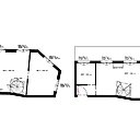 Plans existants avant travaux : au premier niveau, une cloison séparait la pièce de vie d’une première chambre. Au second niveau, l’escalier débouchait directement dans la seconde chambre.