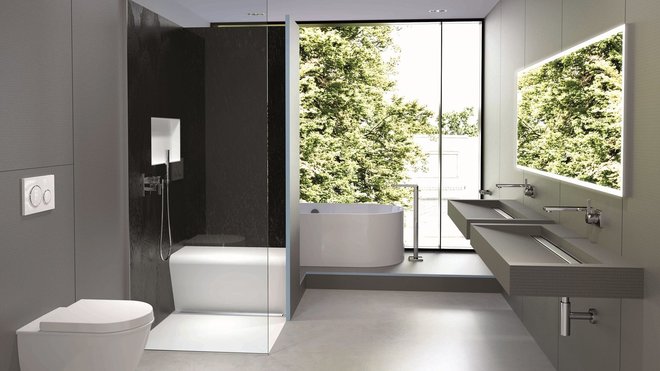 Les nouveaux éléments de chez Wedi peuvent être facilement redécoupés pour faciliter le travail de l’installateur.