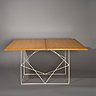 Très rare édition de la table transformable, en métal laqué et frêne. Création ARP, autoédition 1955/56.
