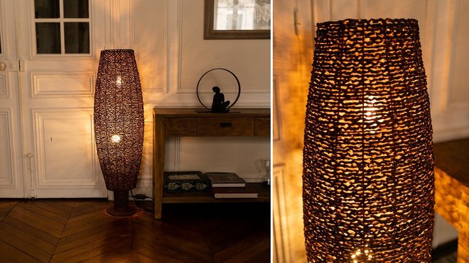 Oblongue et sculpturale, la lampe à poser Malai donne une ambiance douce par son éclairage tamisé, dans l’angle d’un salon, le coin d’une entrée ou encore sur une terrasse abritée.