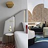 Mobilier sur mesure pour les chambres et les parties communes à l'hôtel Victor Hugo Kléber à Paris