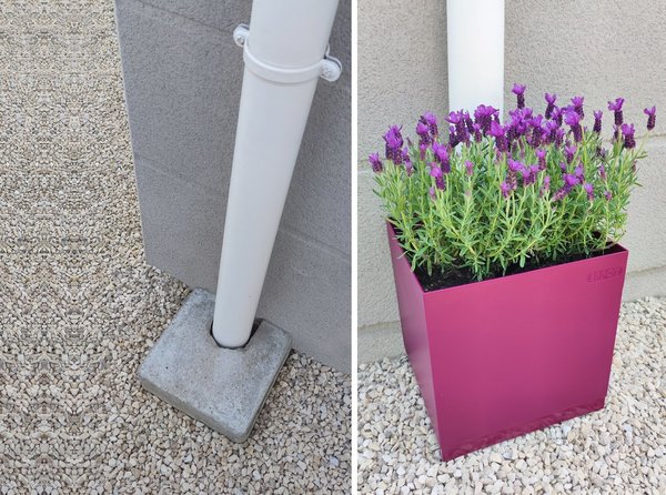 Le long d’une façade d’une maison particulière, devant la vitrine d’un magasin ou dans un espace urbain, l’Eppot remplis parfaitement sa mission : dissimulation d’un regard d’eaux pluviales et végétalisation de l’environnement.